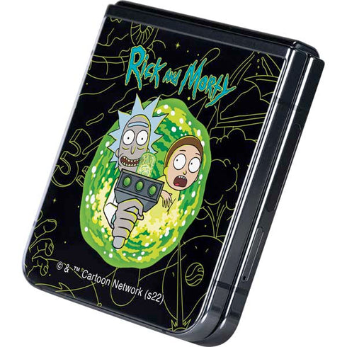 Adult Swim Rick and Morty Portal Travel Galaxy Z Flip5 5G Skin